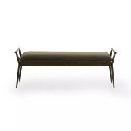 Four Hands Charlotte Bench - Modern Velvet Loden