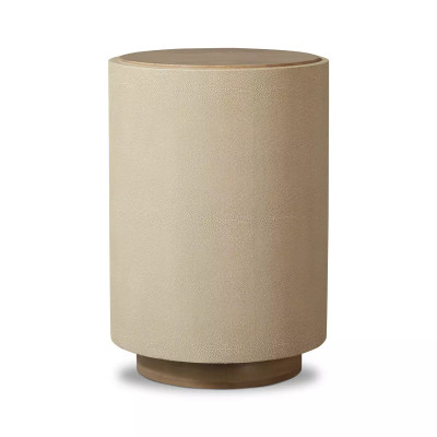 Four Hands Crosby Side Table - Light Cream Shagreen