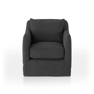 Four Hands Dade Outdoor Slipcover Swivel Chair - Fiqa Boucle Slate
