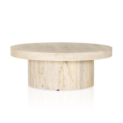 Four Hands Hudson Pedestal Coffee Table - Bleached Spalted