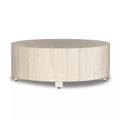 Four Hands Hudson Round Coffee Table - Bleached Spalted