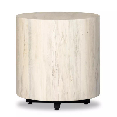 Four Hands Hudson Round End Table - Bleached Spalted Primavera