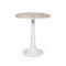Four Hands Lucy Side Table - White Marble, Nimbus White Cast Iron