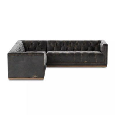 Four Hands Maxx 3 - Piece Sectional - Destroyed Black - 101"