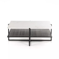 Four Hands Olivia Square Coffee Table - Iron Matte Black