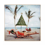 Four Hands Palm Beach Idyll by Slim Aarons - 24"X24" - Natural Maple Floater