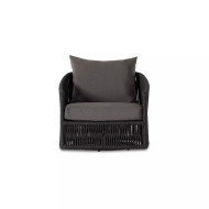 Four Hands Porto Outdoor Swivel Chair - Venao Charcoal