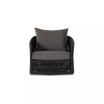 Four Hands Porto Outdoor Swivel Chair - Venao Charcoal