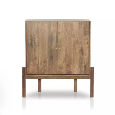 Four Hands Reza Bar Cabinet - Smoked Honey Parawood