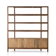 Four Hands Reza Wide Bookcase - Smoked Honey