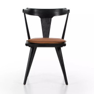 Four Hands Ripley Dining Chair - Black Oak - Whiskey Saddle