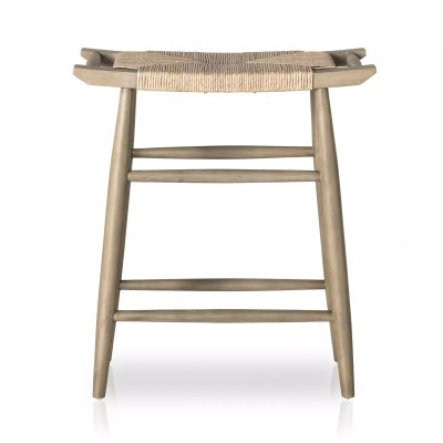 Four Hands Robles Outdoor Dining Counter Stool - Weathered Grey Teak