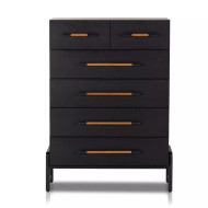 Four Hands Rosedale 6 Drawer Tall Dresser - Ebony Oak