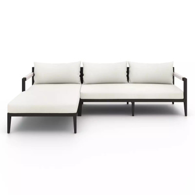Four Hands Sherwood Outdoor 2 - Piece Sectional, Bronze - Left Chaise - Natural Ivory