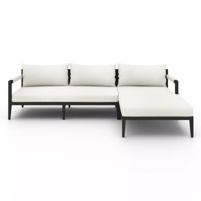Four Hands Sherwood Outdoor 2 - Piece Sectional, Bronze - Right Chaise - Natural Ivory