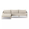 Four Hands Sherwood Outdoor 2 - Piece Sectional, Weathered Grey - Left Chaise - Fiqa Boucle Cream