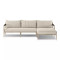 Four Hands Sherwood Outdoor 2 - Piece Sectional, Weathered Grey - Right Chaise - Fiqa Boucle Cream