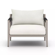 Four Hands Sherwood Outdoor Chair, Weathered Grey - Natural Ivory