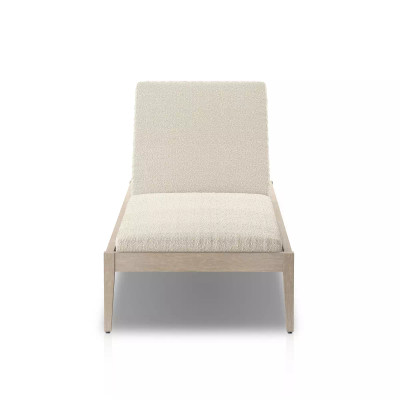 Four Hands Sherwood Outdoor Chaise, Weathered Grey - Fiqa Boucle Cream