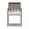 Four Hands Sherwood Outdoor Dining Armchair, Weathered Grey - Fiqa Boucle Cream