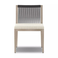 Four Hands Sherwood Outdoor Dining Chair, Weathered Grey - Fiqa Boucle Cream