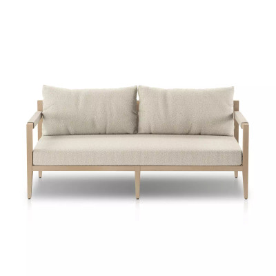 Four Hands Sherwood Outdoor Sofa, Washed Brown - 63" - Fiqa Boucle Cream