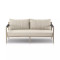 Four Hands Sherwood Outdoor Sofa, Weathered Grey - 63" - Fiqa Boucle Cream