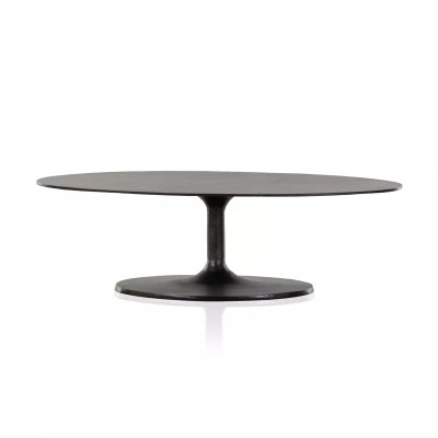 Four Hands Simone Oval Coffee Table - Raw Black