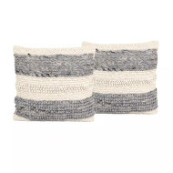 Four Hands Textured Stripe Pillow, Set Of 2 - 20X20" - Grey & White