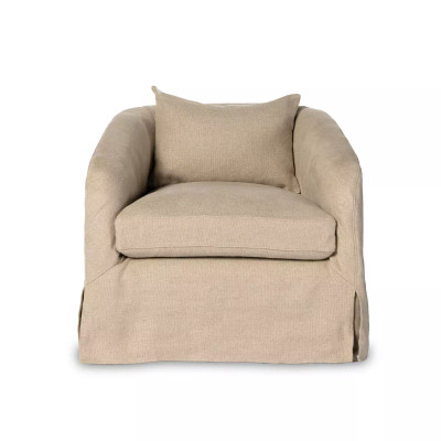 Four Hands Topanga Slipcover Swivel Chair - Flanders Flax