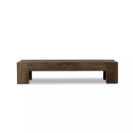 Four Hands Abaso Rectangular Coffee Table - Ebony Rustic Wormwood Oak