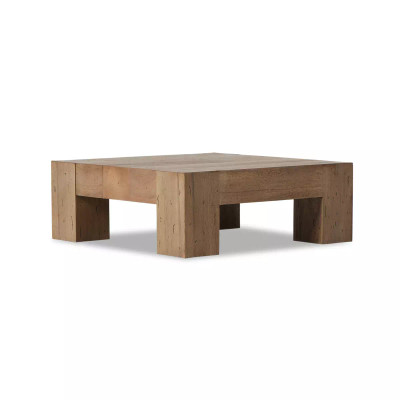Four Hands Abaso Small Square Coffee Table - Rustic Wormwood Oak