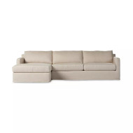 Four Hands Hampton 2 - Piece Slipcover Sectional - Left Chaise - Evere Cream
