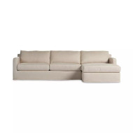 Four Hands Hampton 2 - Piece Slipcover Sectional - Right Chaise - Evere Cream