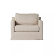Four Hands Hampton Slipcover Swivel Chair - Evere Cream