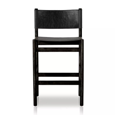 Four Hands Kena Bar Stool - Sonoma Black W/ Charcoal Parawood