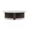 Four Hands Toli Coffee Table - Smoked Black Veneer - Italian White Marble