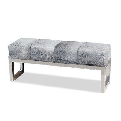 Interlude Home Moro Hide Bench - Thumbnail 2