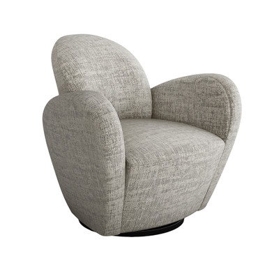 Interlude Home Miami Swivel Chair - Feather