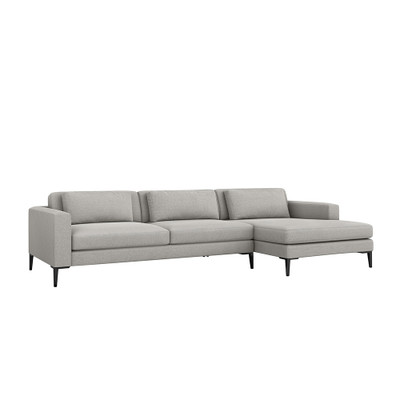 Interlude Home Izzy Right Chaise Sectional - Grey