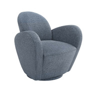 Interlude Home Miami Swivel Chair - Azure