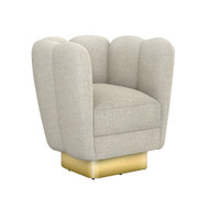 Interlude Home Gallery Swivel Chair Brass - Wheat
