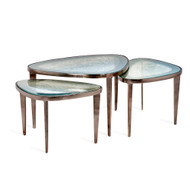 Interlude Home Jan Bunching Cocktail Tables - Blue/Grey