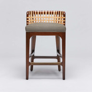 Interlude Home Palms Counter Stool - Chestnut/ Pebble