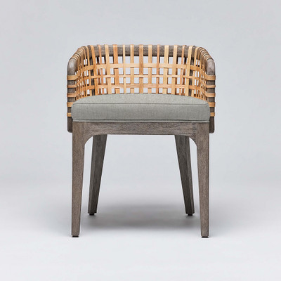 Interlude Home Palms Arm Chair - Grey Ceruse/ Fog