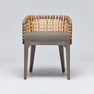 Interlude Home Palms Arm Chair - Grey Ceruse/ Pebble