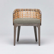 Interlude Home Palms Arm Chair - Grey Ceruse/ Fawn