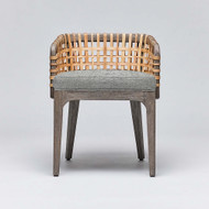Interlude Home Palms Arm Chair - Grey Ceruse/ Jade