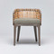 Interlude Home Palms Arm Chair - Grey Ceruse/ Straw