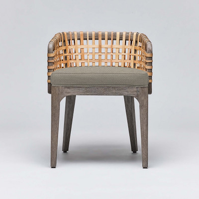 Interlude Home Palms Arm Chair - Grey Ceruse/ Sisal